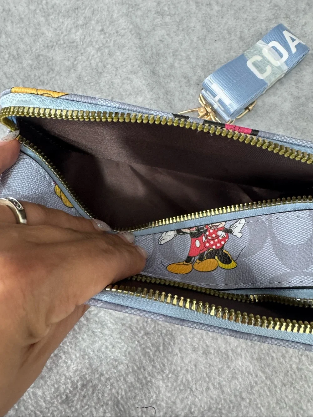 Coach Disney Lilac Mickey & Minnie Kids Crossbody Pouch